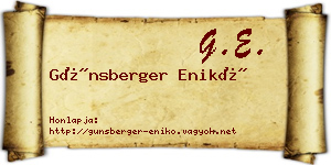 Günsberger Enikő névjegykártya